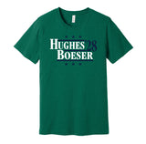 quinn hughes boeser for president 2028 vancouver canucks fan election parody green shirt