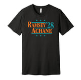 jalen ramsey de'von achane for president 2028 miami dolphins fan election parody black shirt