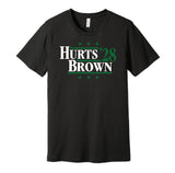 jalen hurts aj brown fro president 2028 philadelphia eagles fan parody black shirt