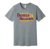 jayden daniels mclaurin for president 2024 washington commanders fan throwback grey shirt