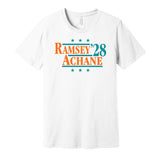 jalen ramsey de'von achane for president 2028 miami dolphins fan election parody white shirt