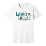 trevor lawrence brian thomas jr for president 2028 jacksonville jaguars fan election parody white shirt