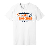 stuart skinner bouchard for president 2028 edmonton oilers fan election parody white shirt