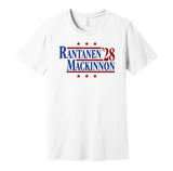 rantanen mackinnon for president 2028 colorado avalanche fan election parody white shirt