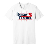 barkov tkachuk for president '28 2028 florida panthers fan election parody white shirt