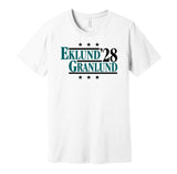 eklund granlund '28 for president 2028 san jose sharks fan election parody white shirt