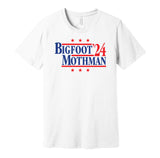 bigfoot mothman for president 2024 cryptid creature alternative fan white shirt