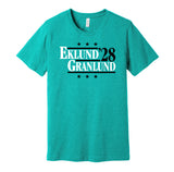 eklund granlund '28 for president 2028 san jose sharks fan election parody teal shirt