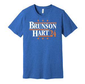 jalen brunson josh hart for president 2024 new york knicks fan blue shirt