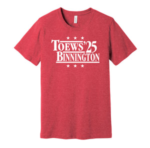 toews jordan binnington for president 2025 four nations team canada fan election parody red shirt