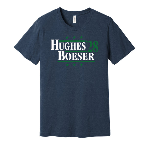 quinn hughes boeser for president 2028 vancouver canucks fan election parody blue shirt