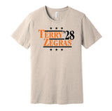 troy terry trevor zegras for president 2028 anaheim ducks fan election parody tan shirt