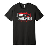 seth jarvis jesperi kotkaniemi for president 2024 carolina hurricanes fan retro throwback black shirt