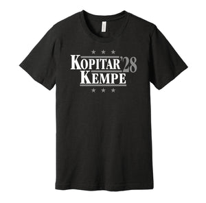 anze kopitar adrian kempe for president 2028 los angeles kings fan election parody black shirt