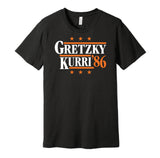 Gretzky & Kurri '86 - Edmonton Legends Political Campaign Parody T-Shirt - Hyper Than Hype Shirts