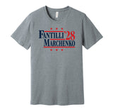 fantilli marchenko for president 2028 columbus blue jackets fan election parody grey shirt