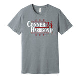 james conner marvin harrison jr for president arizona cardinals fan throwback grey shirt