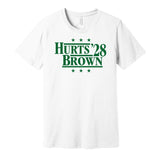 jalen hurts aj brown fro president 2028 philadelphia eagles fan parody white shirt