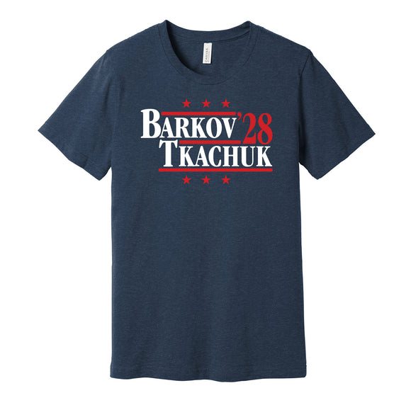 barkov tkachuk for president '28 2028 florida panthers fan election parody navy shirt