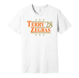 troy terry trevor zegras for president 2028 anaheim ducks fan election parody white shirt