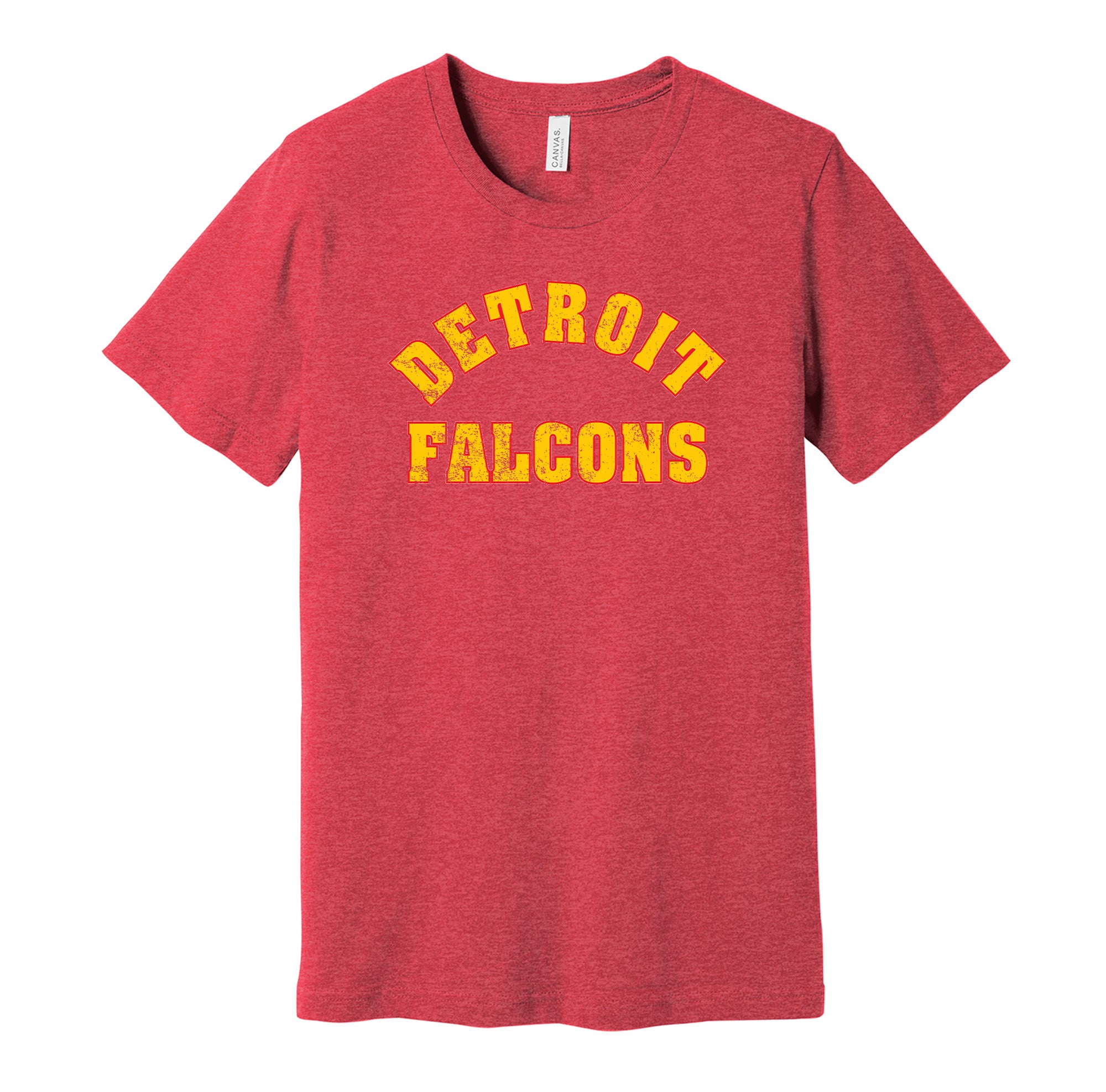 Detroit Falcons 1930s Distressed Logo - Defunct Hockey Team Shirt - Celebrate Michigan Sports Heritage and History - Hyper Than Hype Shirts S / Red