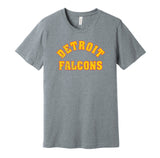 detroit falcons old school retro red wings grey shirt