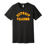 detroit falcons old school retro red wings black shirt