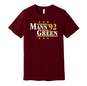 mann green 1992 redskins retro throwback red tshirt