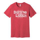 davis larkin 1990 reds retro throwback red tshirt