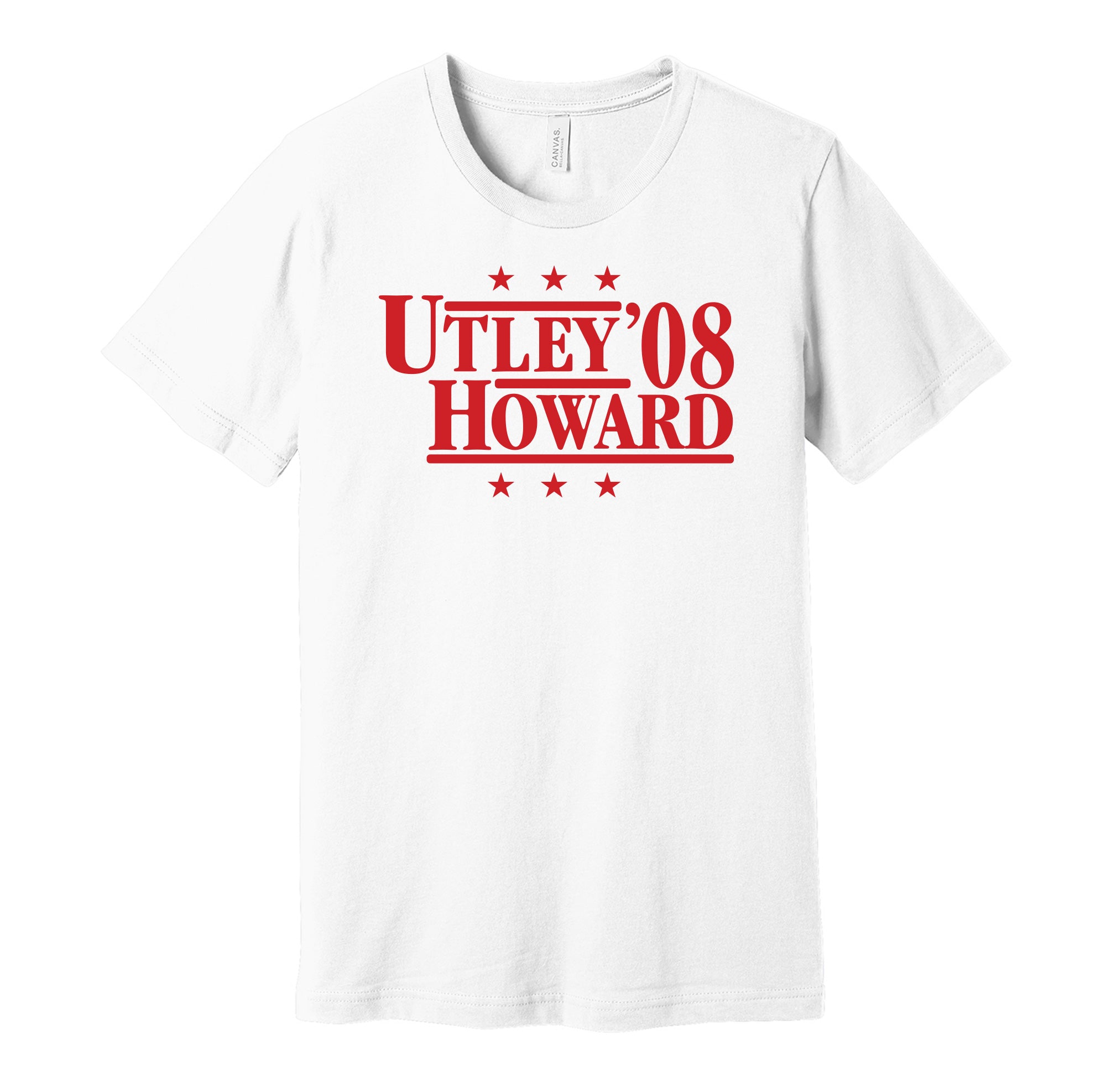Utley & Howard '08 - Philadelphia Baseball Legends Political Campaign Parody T-Shirt - Hyper Than Hype Shirts XS / White Shirt