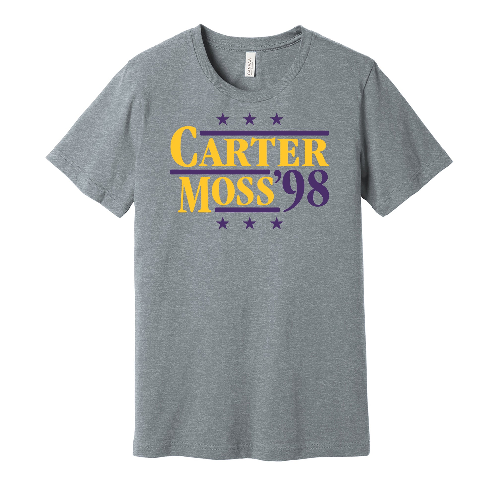 Carter & Moss '98 - Minnesota Legends Political Campaign Parody T-Shirt - Hyper Than Hype Shirts L / Grey Shirt