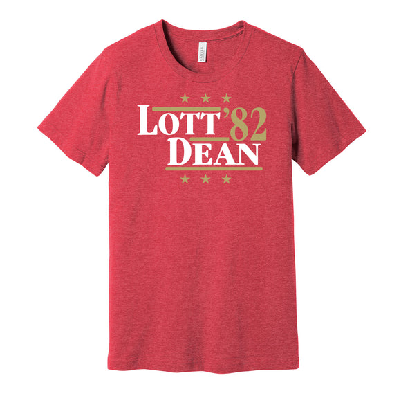 ronnie lott dean 1982 49ers retro throwback red shirt