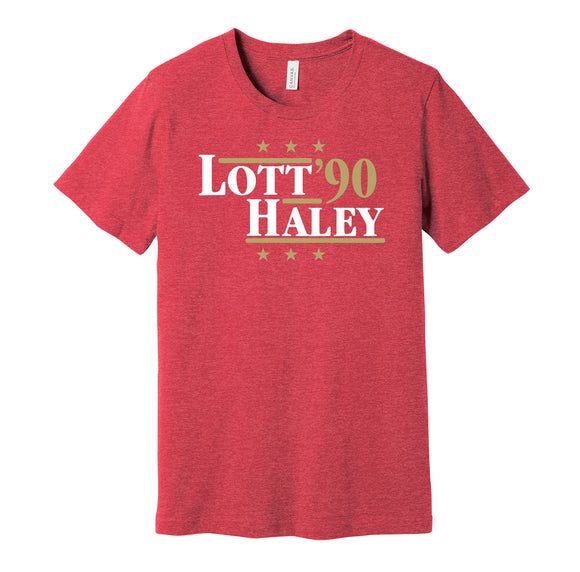 lott haley 49ers retro throwback red tshirt