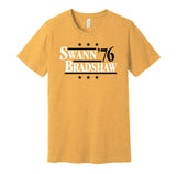 swann bradshaw 1976 steelers retro throwback gold tshirt