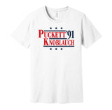 puckett knoblauch twins retro throwback white tshirt