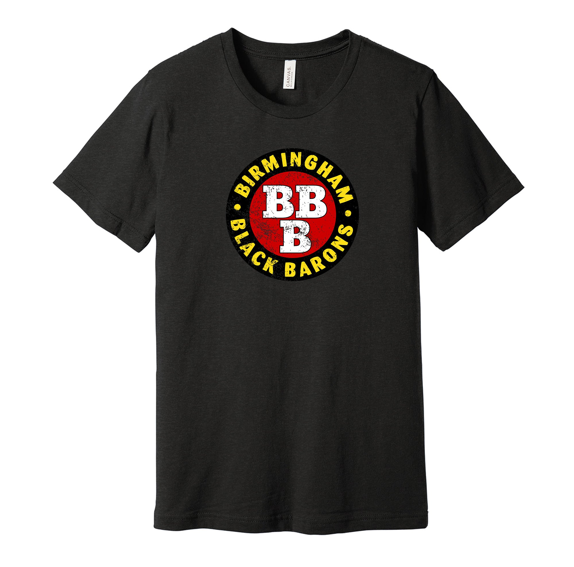 Hyper Than Hype Shirts Birmingham Black Barons Distressed Logo Shirt - Defunct Baseball Team - Celebrate Alabama Heritage and History - Hyper Than Hype S / Grey Shirt