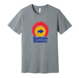 buffalo braves headdress logo retro throwback grey shirt