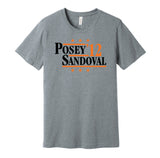 buster posey sandoval 2012 giants fan retro throwback grey shirt