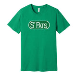 st pats patricks distressed logo maple leafs fan green tshirt