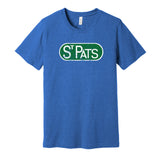 st pats patricks distressed logo maple leafs fan blue tshirt