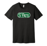 st pats patricks distressed logo maple leafs fan black tshirt